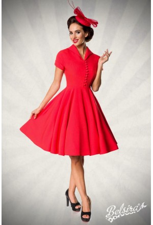 Ladné červené dámske vintage šaty Belsira