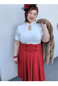 Elegantná červená spoločenská retro sukňa Belsira